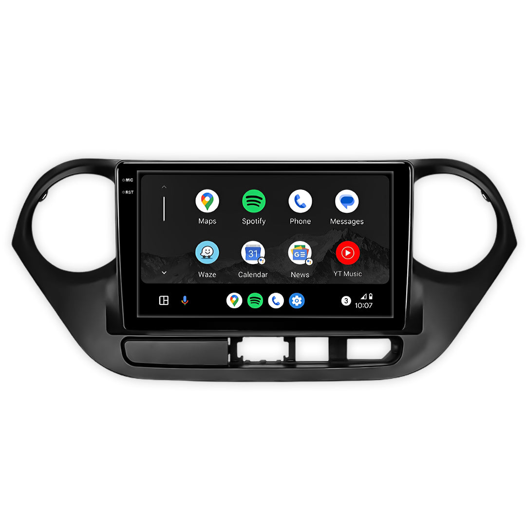 Hyundai Grand i10 (2018 - 2026) Autoestéreo Android 9" Inalámbrico con CarPlay y Android Auto