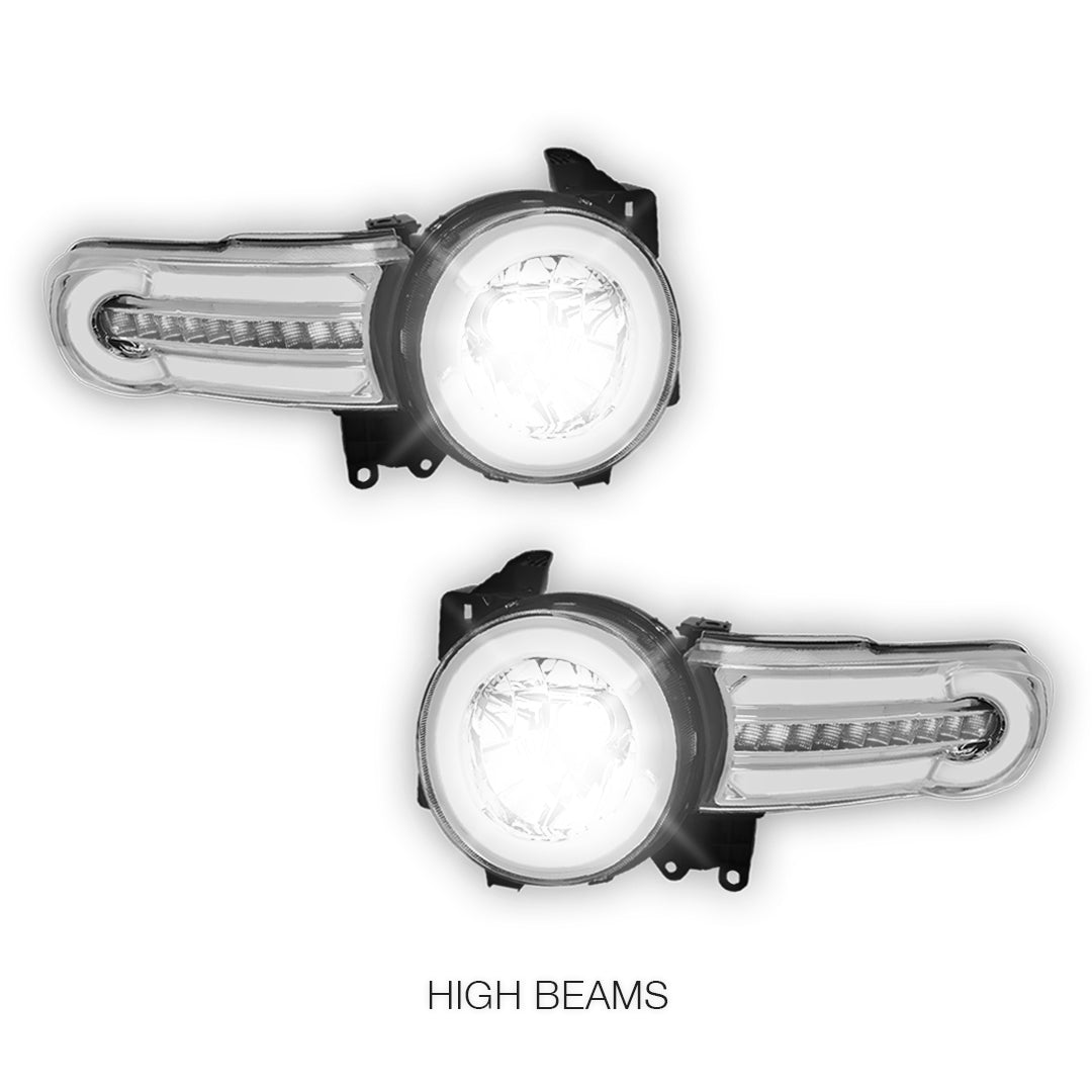 Toyota FJ Cruiser (2007 - 2014) LED DRL Sequential Chasing Turn Signal Headlights LH+ RH