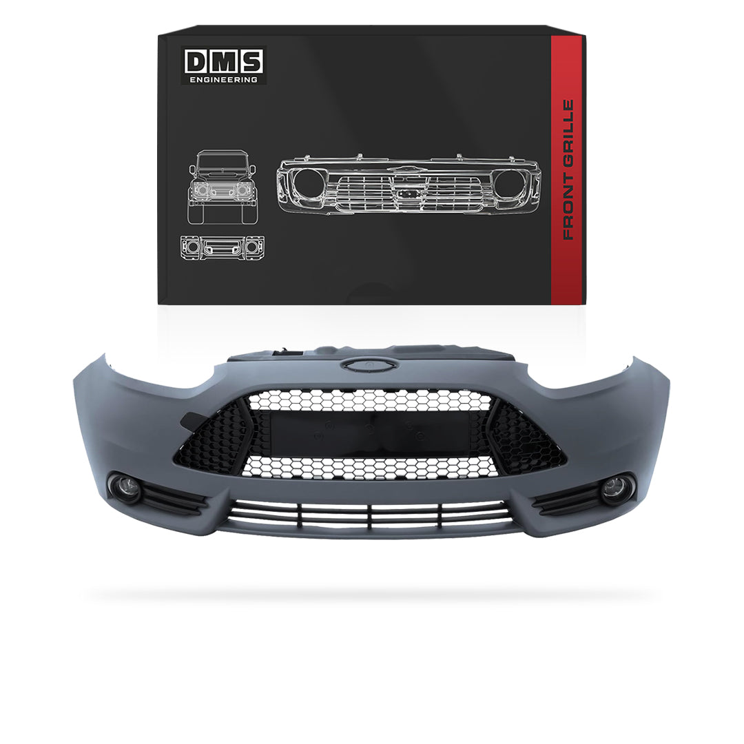 Ford Focus (2013 - 2014) Front Bumper Cover / Fog Lights / Upper & Lower Grilles Complete Set