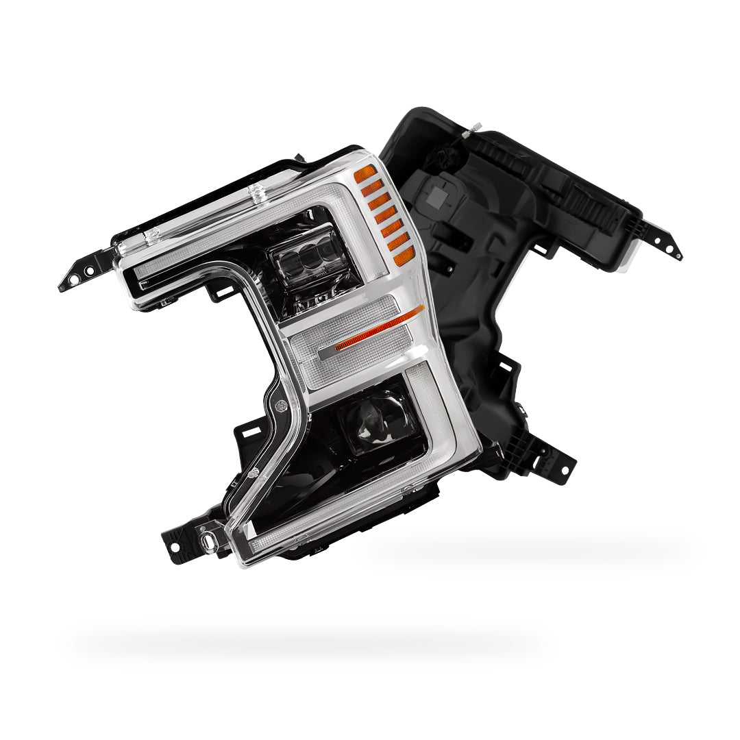 Ford F-350 Super Duty (2020 - 2022) Full LED Chrome Replacement Headlights LH + RH