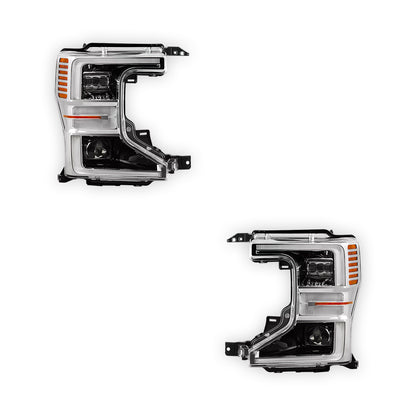Ford F-350 Super Duty (2020 - 2022) Full LED Chrome Replacement Headlights LH + RH