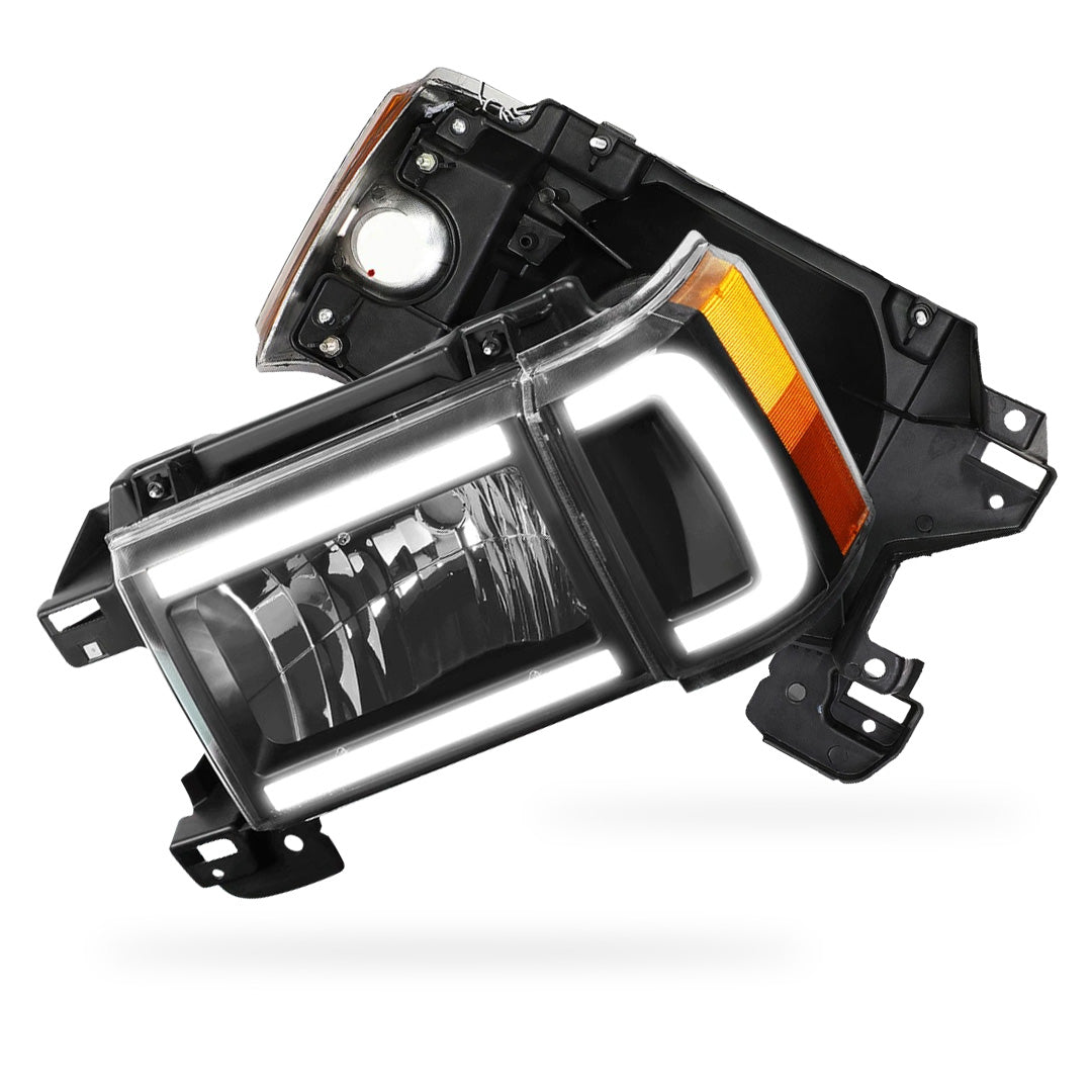 Ford F-350 (1987 - 1991) LED DRL Replacement Headlights LH + RH