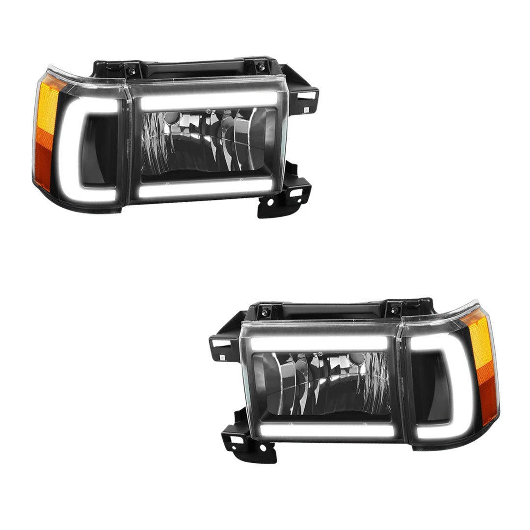 Ford F-350 (1987 - 1991) LED DRL Replacement Headlights LH + RH