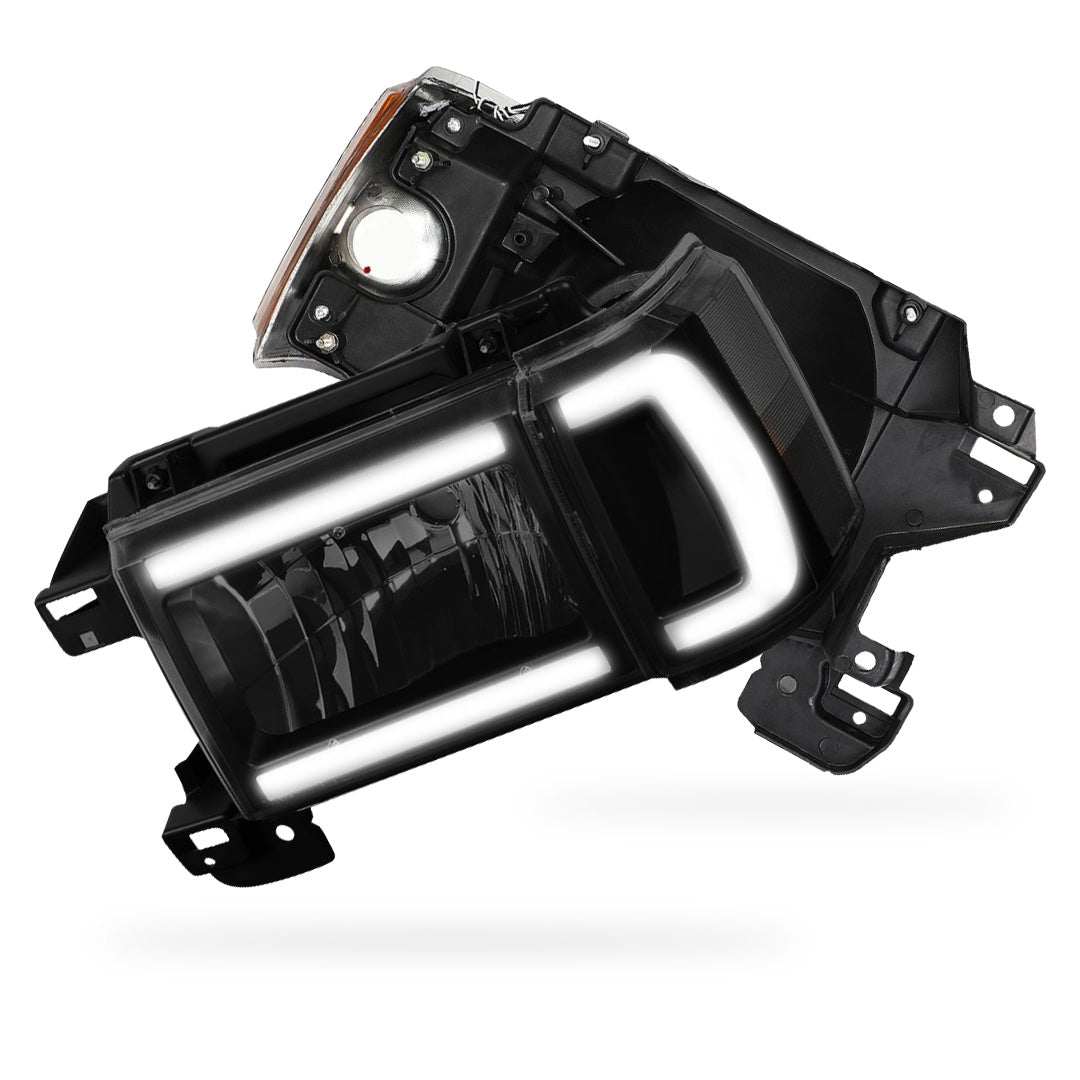 Ford F-350 (1987 - 1991) LED DRL Replacement Headlights LH + RH