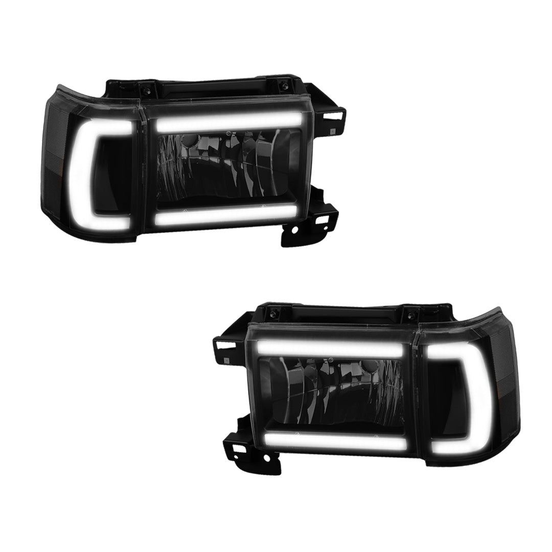 Ford F-350 (1987 - 1991) LED DRL Replacement Headlights LH + RH