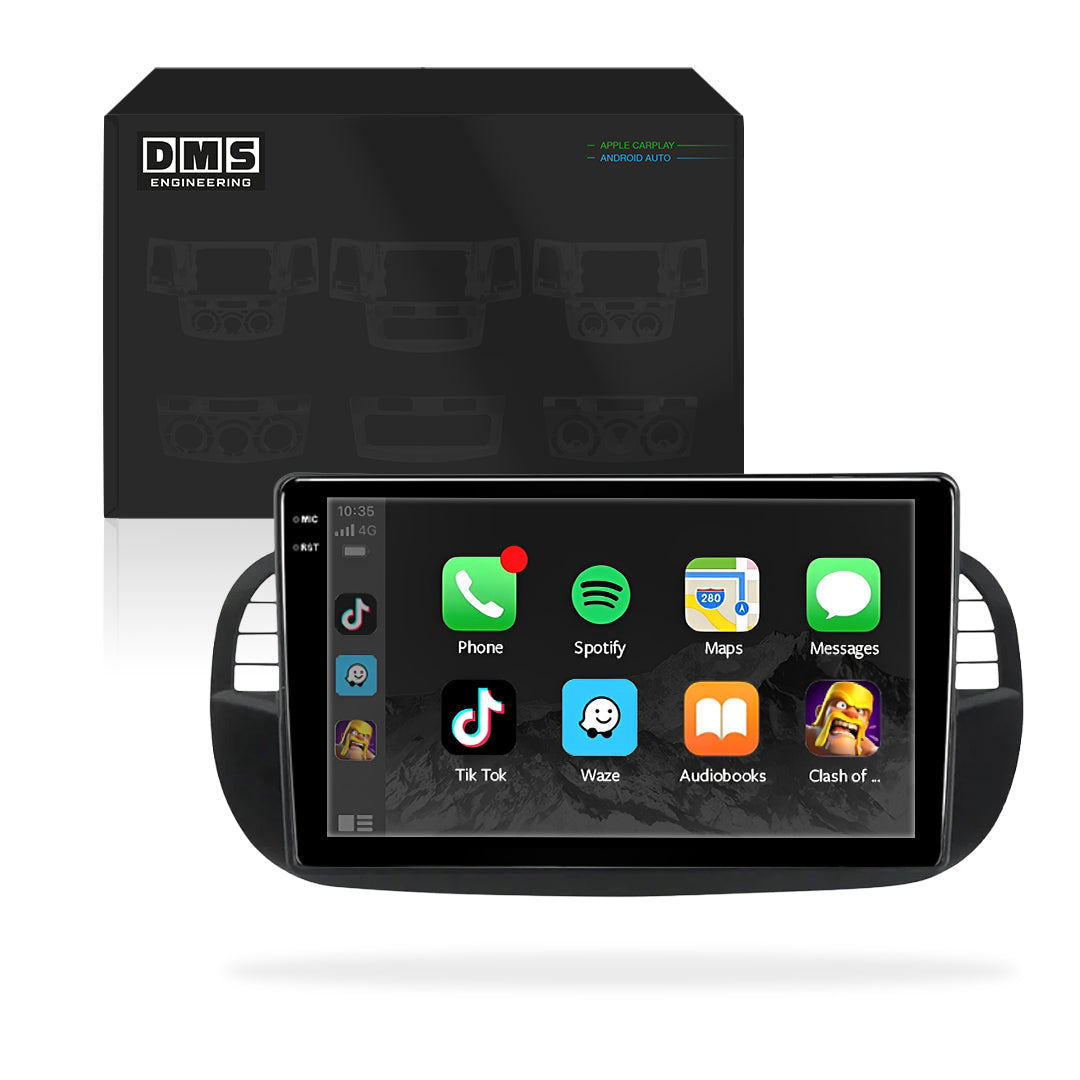 Fiat 500 Series 1 (2008 - 2014) 9" 13.3" Android Screen – Android 16, Wireless Apple CarPlay & Android Auto