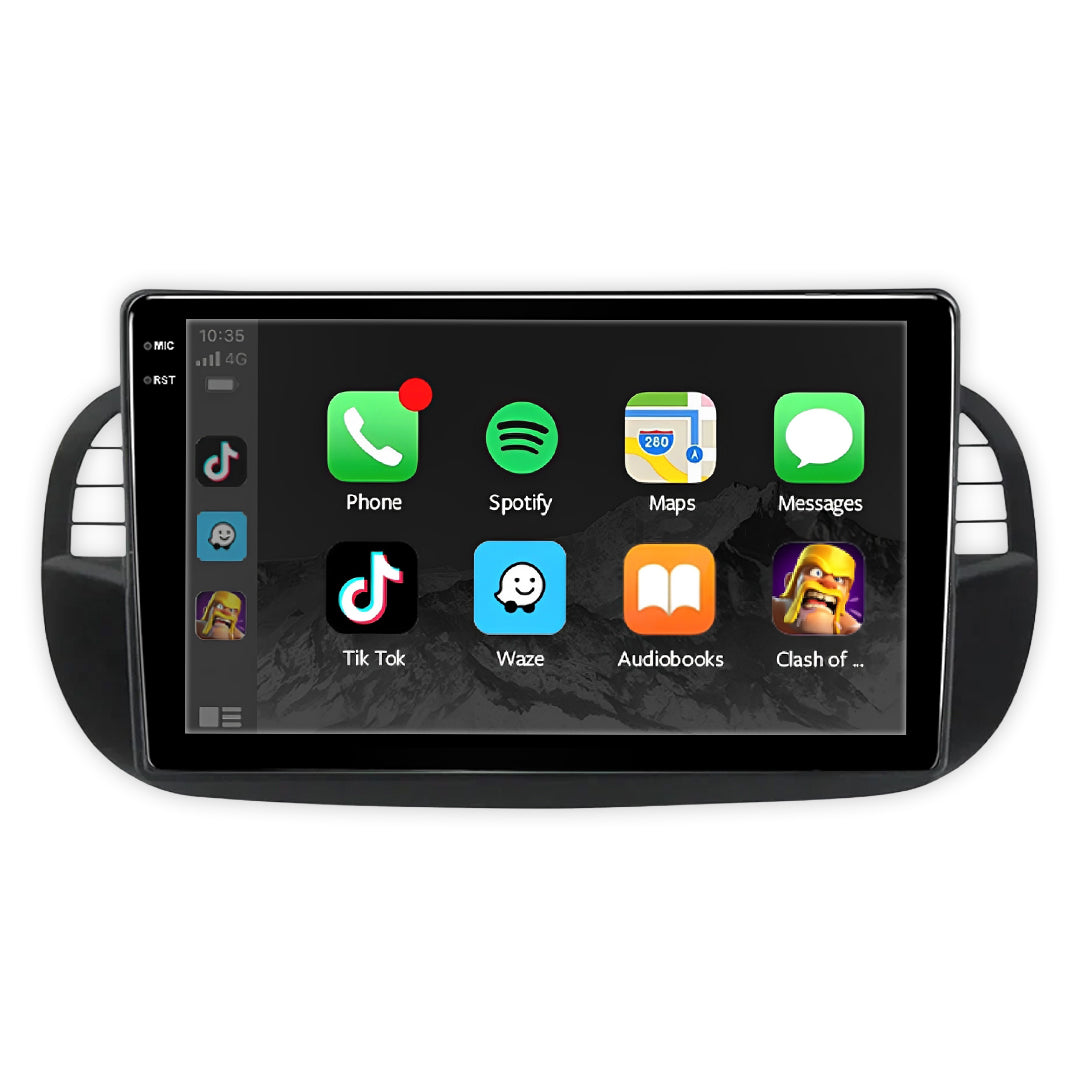 Fiat 500 Series 1 (2008 - 2014) 9" 13.3" Android Screen – Android 16, Wireless Apple CarPlay & Android Auto