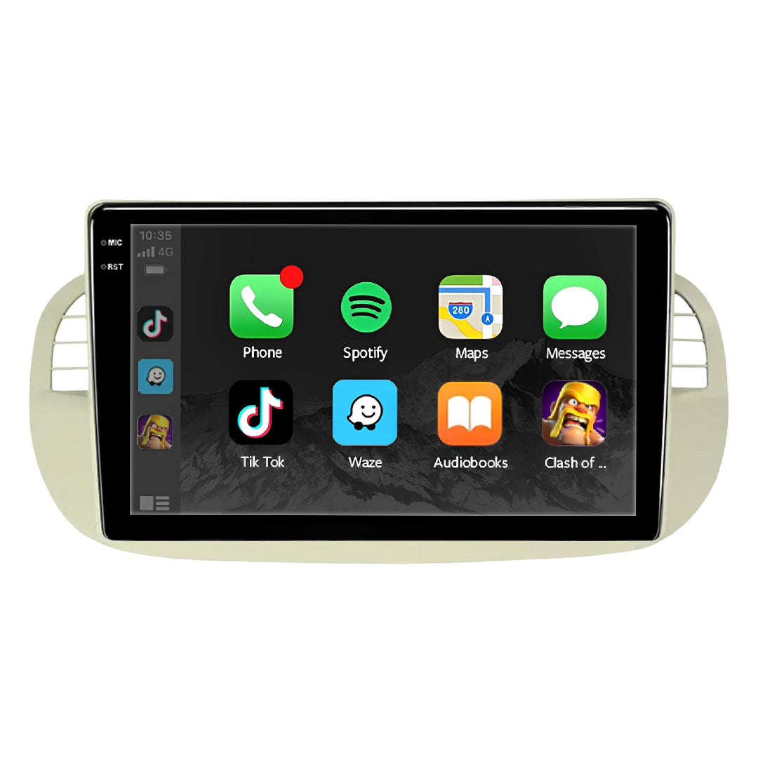 Fiat 500 Series 1 (2008 - 2014) 9" 13.3" Android Screen – Android 16, Wireless Apple CarPlay & Android Auto