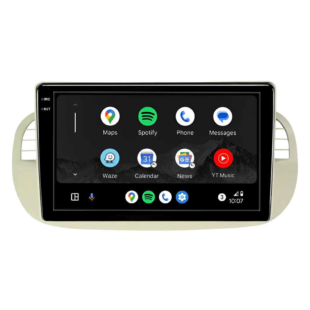 Fiat 500 Series 1 (2008 - 2014) 9" 13.3" Android Screen – Android 16, Wireless Apple CarPlay & Android Auto