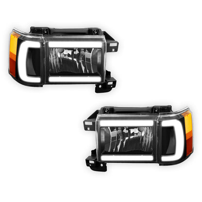 Ford F-250 (1987 - 1991) LED DRL Replacement Headlights LH + RH