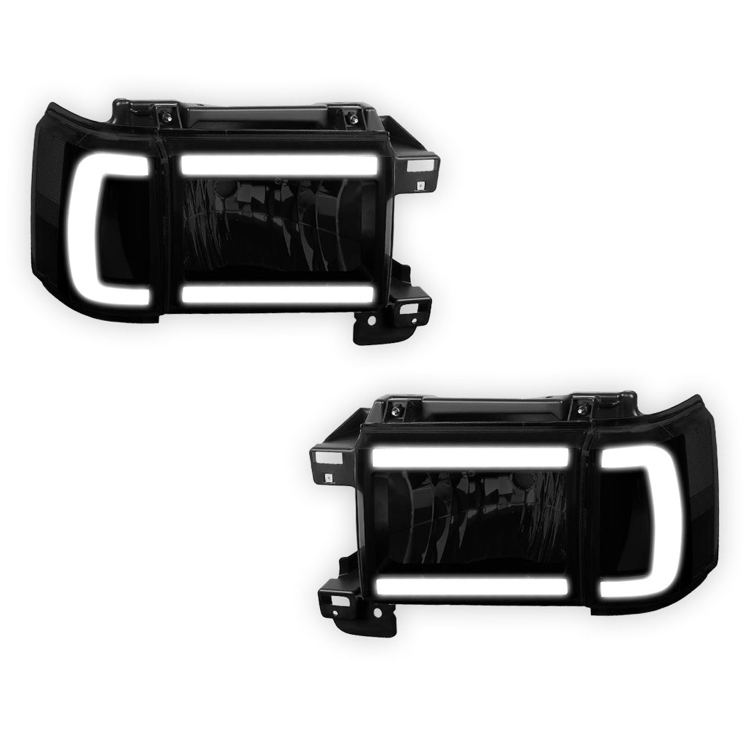 Ford F-250 (1987 - 1991) LED DRL Replacement Headlights LH + RH