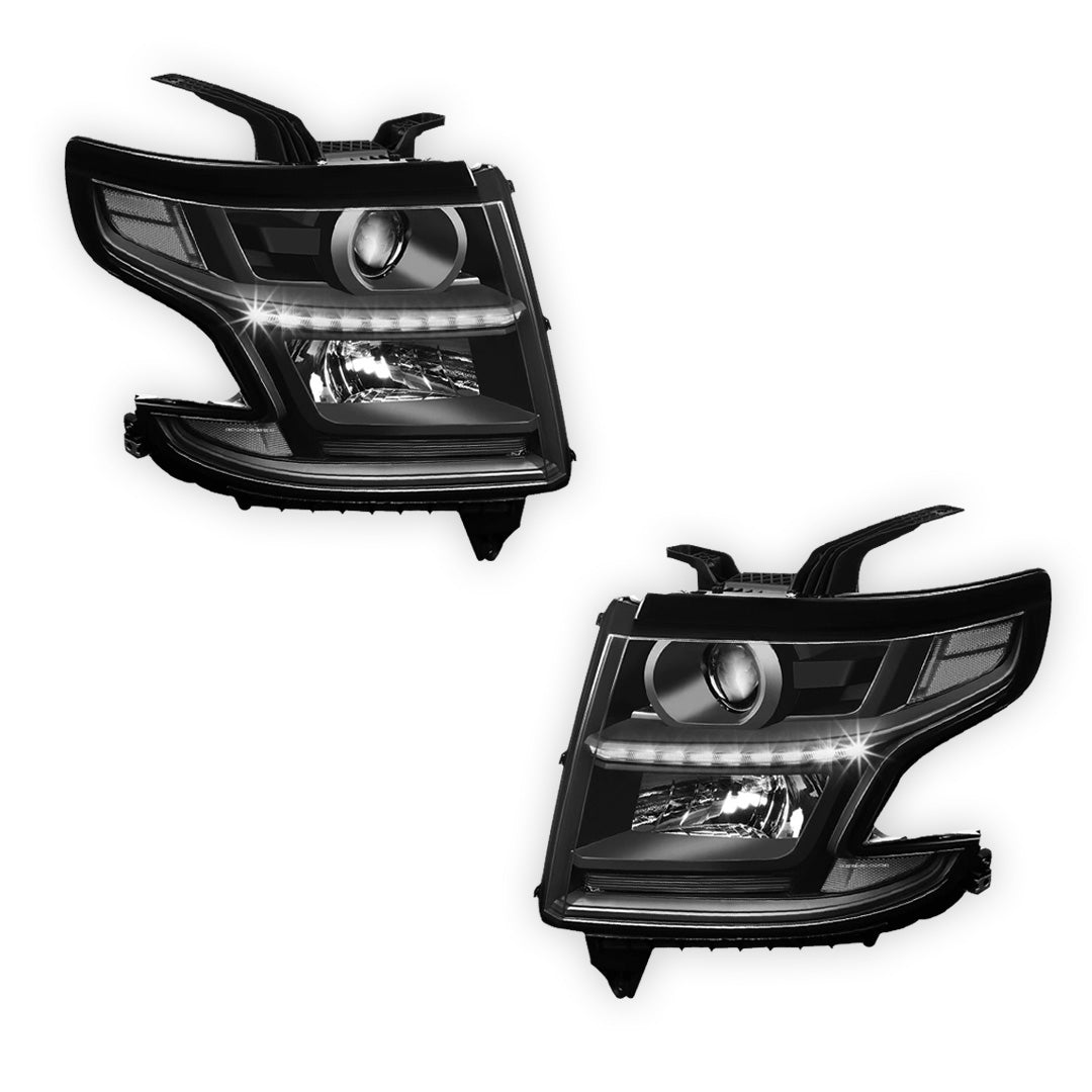 Chevrolet Tahoe LS / LT / Premier (2015 - 2020) LED DRL Replacement Projector Headlights LH + RH