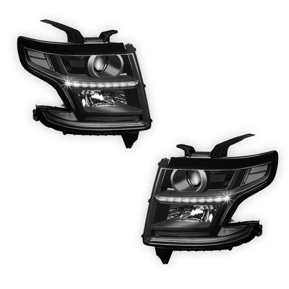 Chevrolet Tahoe LS / LT / Premier (2015 - 2020) LED DRL Replacement Projector Headlights LH + RH