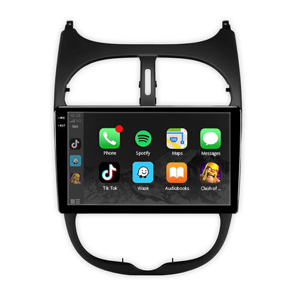 Peugeot 206 (1998 - 2012) 9" Android Screen – Android 16, Wireless Apple CarPlay & Android Auto