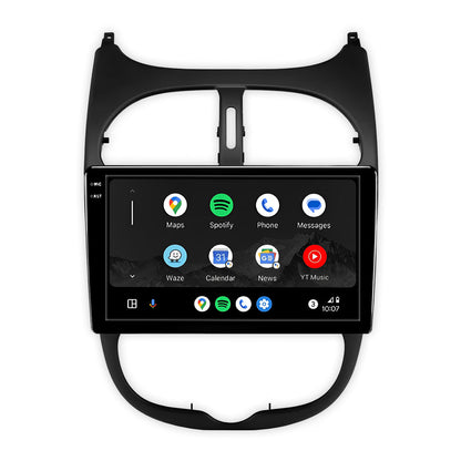 Peugeot 206 (1998 - 2012) 9" Android Screen – Android 16, Wireless Apple CarPlay & Android Auto