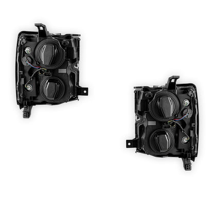 Chevrolet Silverado 2500 HD High Country / LT / LTZ / WT (2015 - 2019) Chrome Projector Replacement Headlights LH + RH