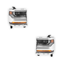 Chevrolet Silverado 1500 (2016 - 2018) LED DRL HID/Xenon Chrome Projector Headlights LH + RH