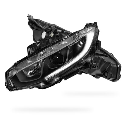 Honda Civic (2016 - 2021) LED DRL Black Replacement Headlights LH + RH