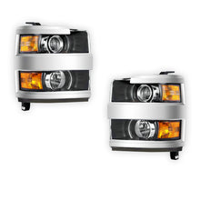 Chevrolet Silverado 2500 HD High Country / LT / LTZ / WT (2015 - 2019) Chrome Projector Replacement Headlights LH + RH