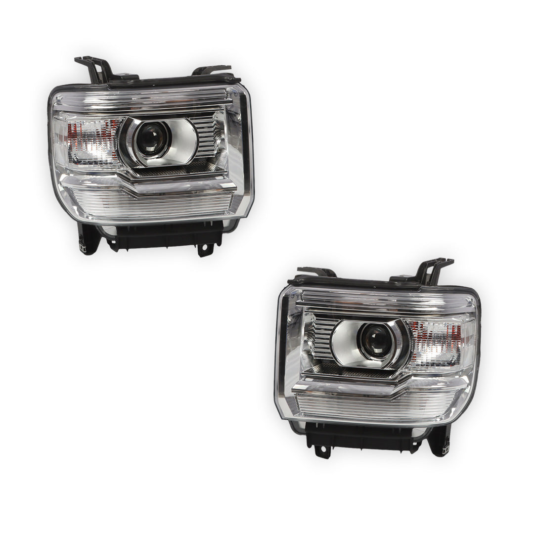 GMC Sierra 3500 HD Denali / SLE / SLT (2015 - 2019) Replacement LED DRL Projector Headlights LH + RH