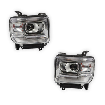 GMC Sierra 3500 HD Denali / SLE / SLT (2015 - 2019) Replacement LED DRL Projector Headlights LH + RH