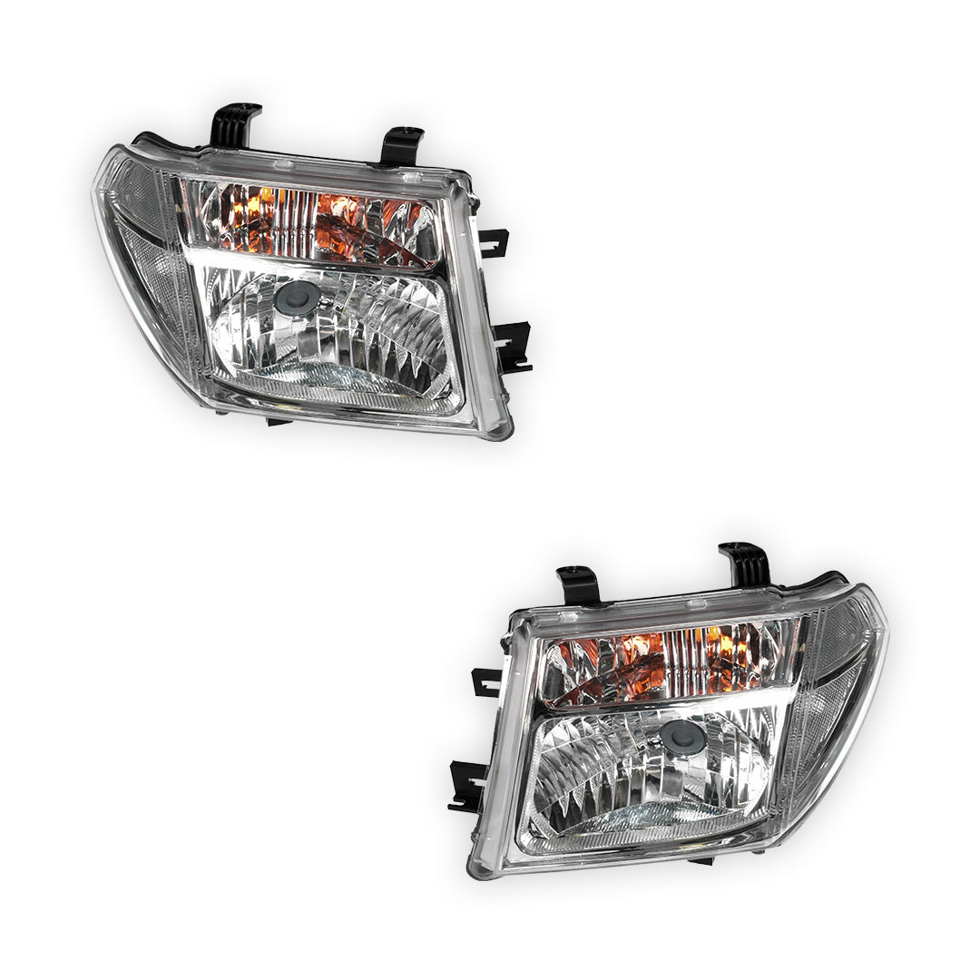 Nissan Navara D40 (2005 - 2015) Clear / Amber OEM Style Headlights LH + RH