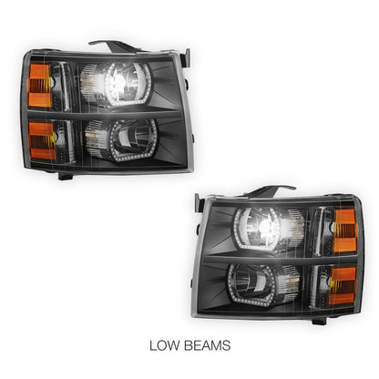 Chevrolet Silverado 1500 LS / LT / LTZ (2007 - 2013) Sequential RGB Start-Up LED DRL Headlights LH + RH