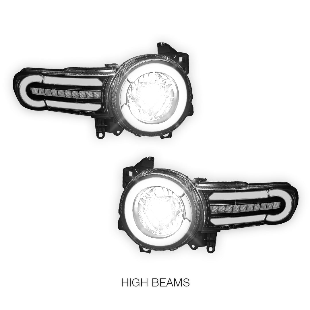 Toyota FJ Cruiser (2007 - 2014) LED DRL Sequential Chasing Turn Signal Headlights LH+ RH