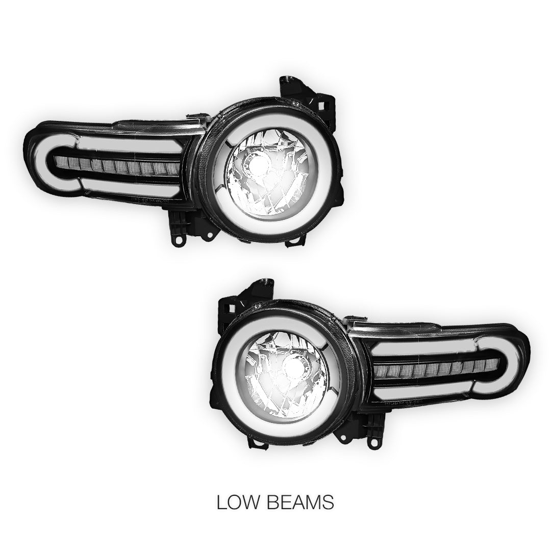 Toyota FJ Cruiser (2007 - 2014) LED DRL Sequential Chasing Turn Signal Headlights LH+ RH