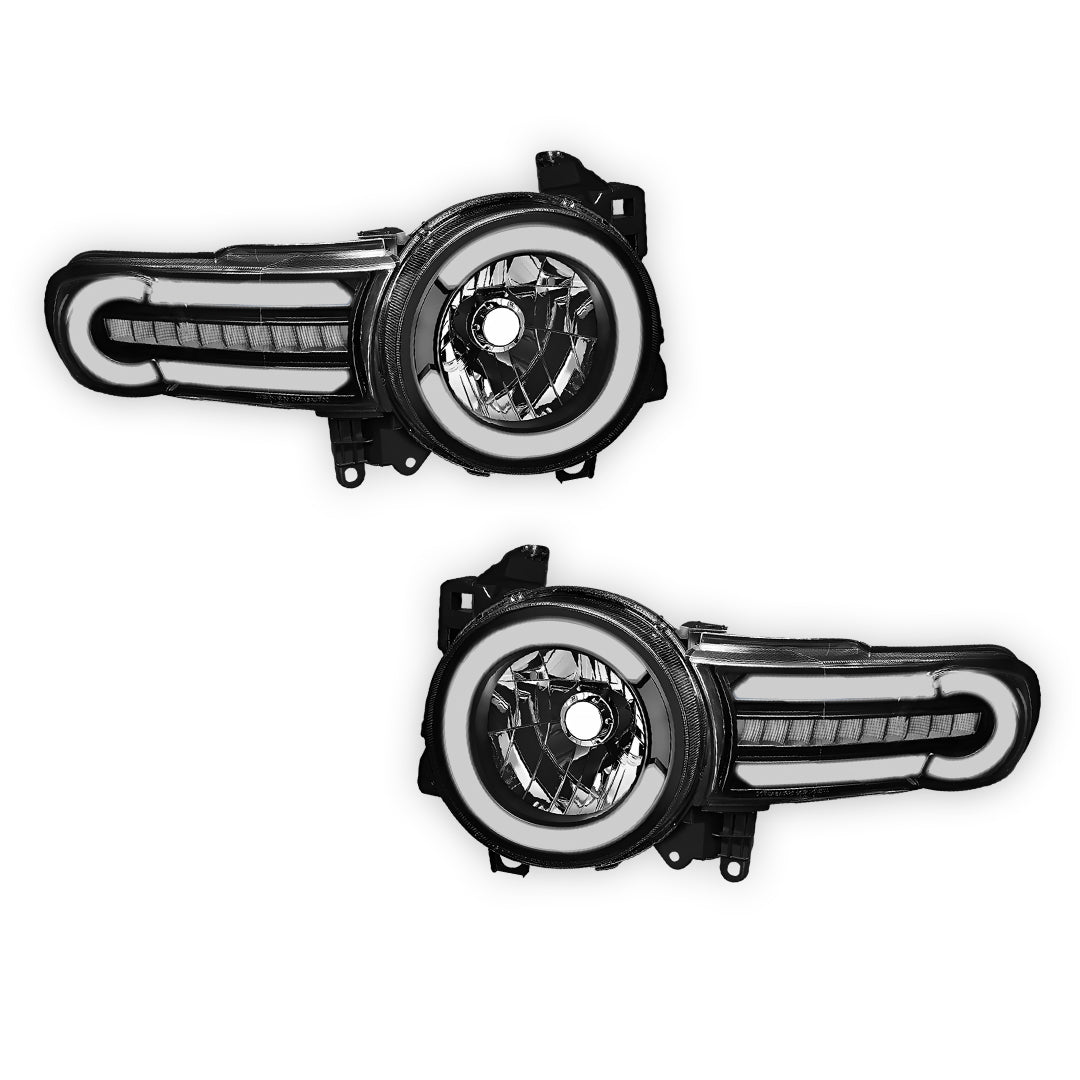 Toyota FJ Cruiser (2007 - 2014) LED DRL Sequential Chasing Turn Signal Headlights LH+ RH