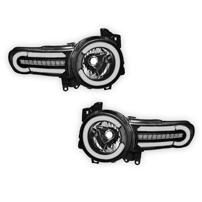 Toyota FJ Cruiser (2007 - 2014) LED DRL Sequential Chasing Turn Signal Headlights LH+ RH