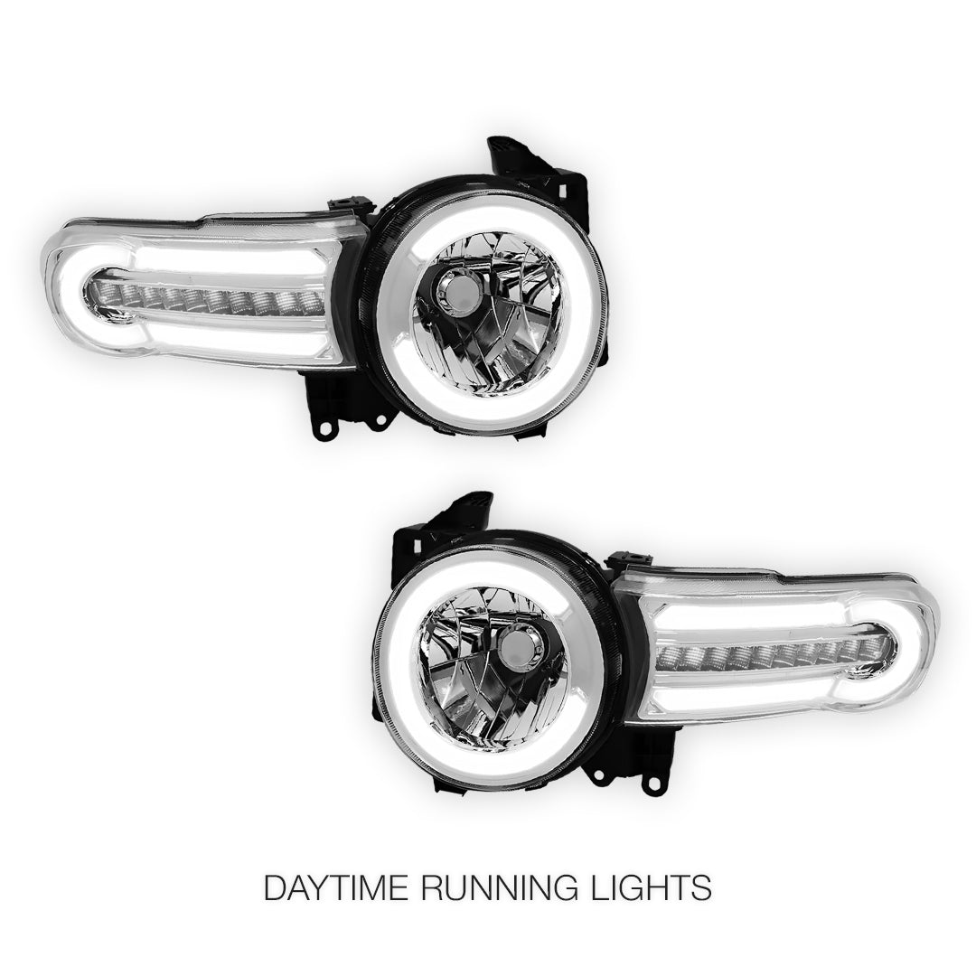 Toyota FJ Cruiser (2007 - 2014) LED DRL Sequential Chasing Turn Signal Headlights LH+ RH