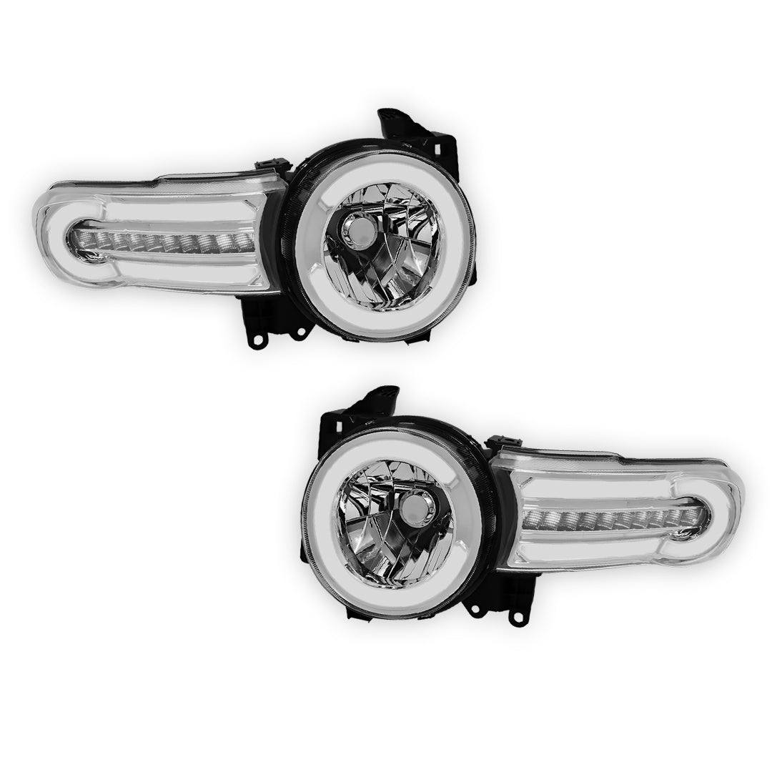 Toyota FJ Cruiser (2007 - 2014) LED DRL Sequential Chasing Turn Signal Headlights LH+ RH