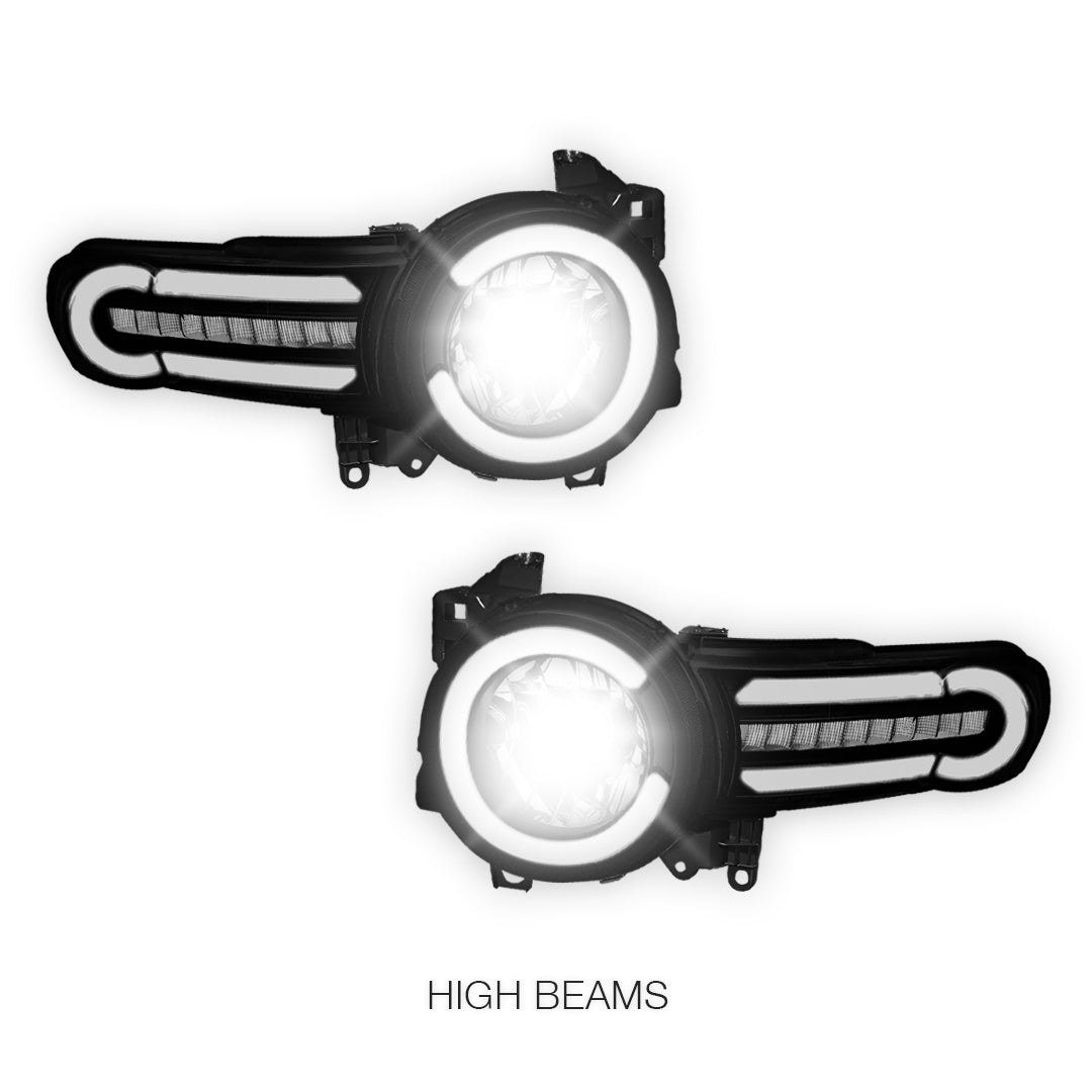 Toyota FJ Cruiser (2007 - 2014) LED DRL Sequential Chasing Turn Signal Headlights LH+ RH