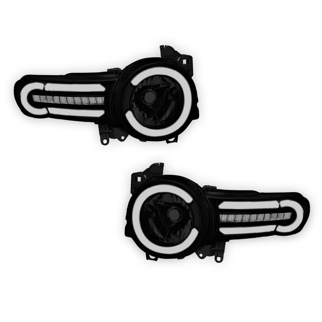 Toyota FJ Cruiser (2007 - 2014) LED DRL Sequential Chasing Turn Signal Headlights LH+ RH