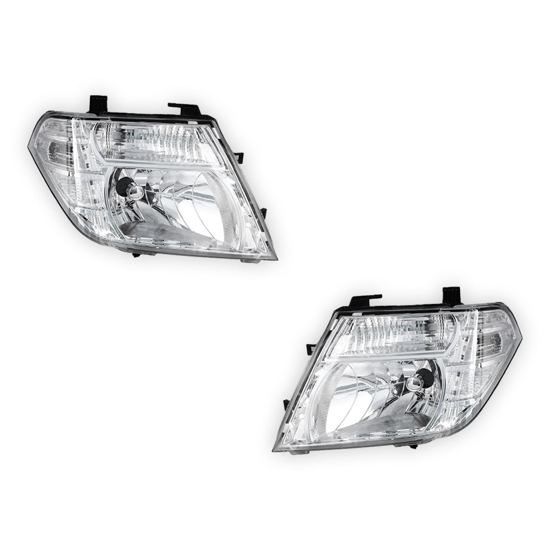 Nissan Navara D40 (2005 - 2015) Clear / Amber OEM Style Headlights LH + RH