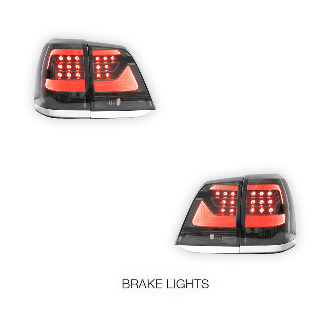 Toyota LandCruiser 200 Series (2008 - 2015) Smoked LED Tail Lights LH + RH
