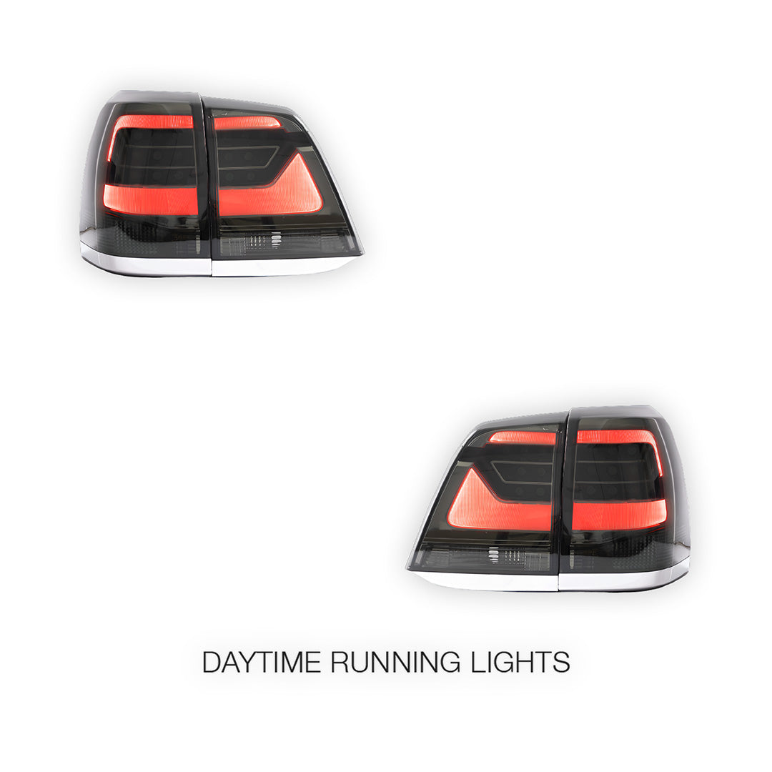Toyota LandCruiser 200 Series (2008 - 2015) Smoked LED Tail Lights LH + RH