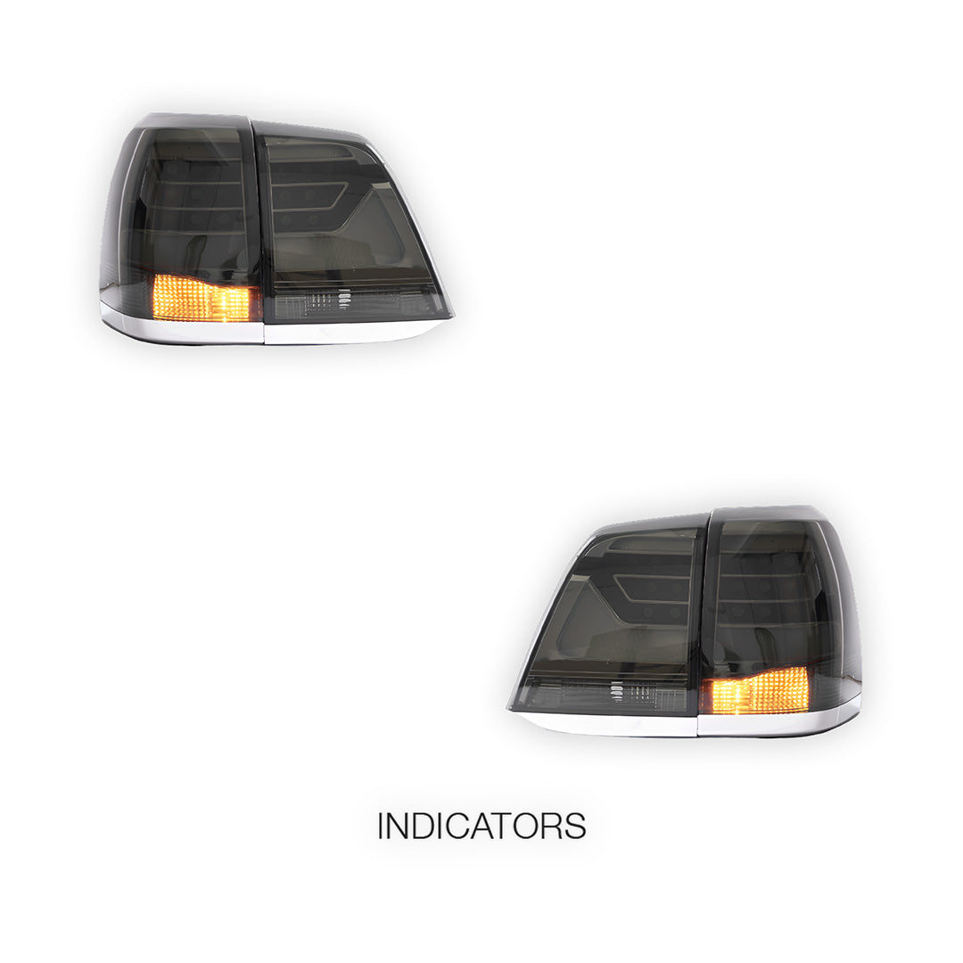 Toyota LandCruiser 200 Series (2008 - 2015) Smoked LED Tail Lights LH + RH